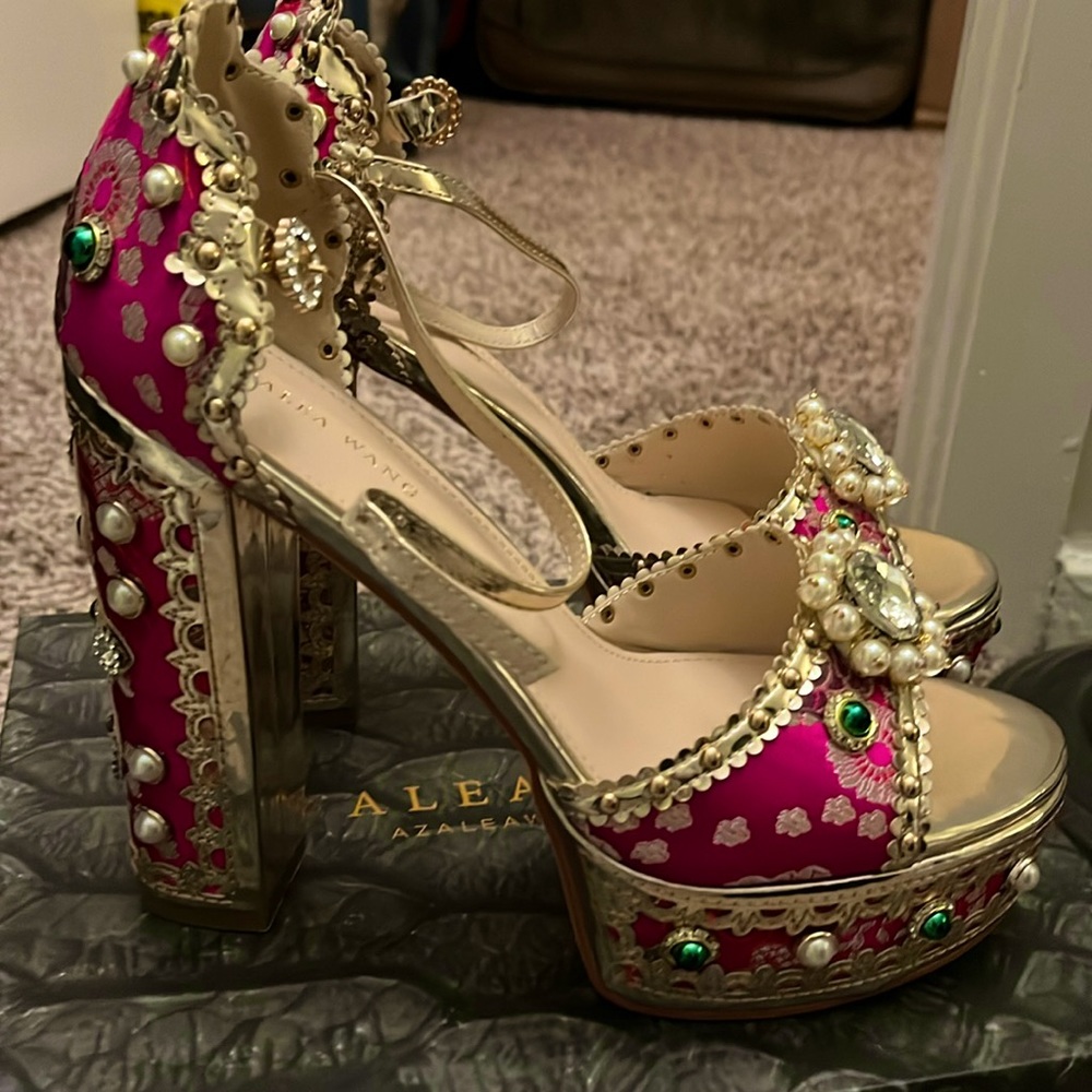 Pink platform heels